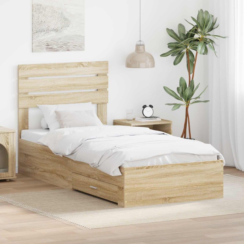 3411700_1.jpg vidaXL Rám postele Sonoma dub a striebro 75 x 190 cm Kompozitné drevo – Obrázok 1