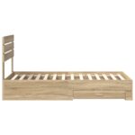 vidaXL Rám postele Sonoma dub a striebro 75 x 190 cm Kompozitné drevo – Obrázok 8