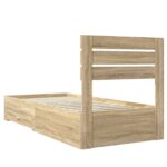 vidaXL Rám postele Sonoma dub a striebro 75 x 190 cm Kompozitné drevo – Obrázok 9
