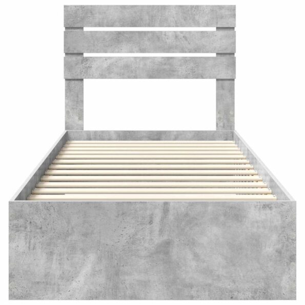 vidaXL Rám postele so zásuvkou Betónová sivá a striebro 70 x 190 cm – Obrázok 7