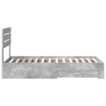 vidaXL Rám postele so zásuvkou Betónová sivá a striebro 70 x 190 cm – Obrázok 8