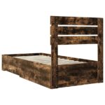 vidaXL Rám postele Dymový dub a striebro 75 x 190 cm Kompozitné drevo – Obrázok 9