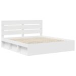 vidaXL Rám postele Biela 200 x 200 cm Masívne borovicové drevo – Obrázok 4