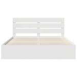 vidaXL Rám postele Biela 200 x 200 cm Masívne borovicové drevo – Obrázok 7