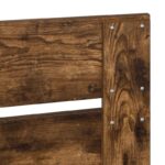 vidaXL Rám postele Dymová dub 200 x 200 cm Masívne borovicové drevo – Obrázok 11