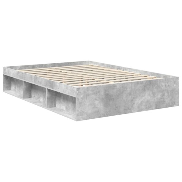 vidaXL Rám postele Betónová 140 x 190 cm Masívne borovicové drevo – Obrázok 5