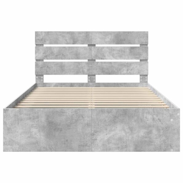 vidaXL Rám postele Betónová 140 x 190 cm Masívne borovicové drevo – Obrázok 7