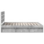 vidaXL Rám postele Betónová 140 x 190 cm Masívne borovicové drevo – Obrázok 8