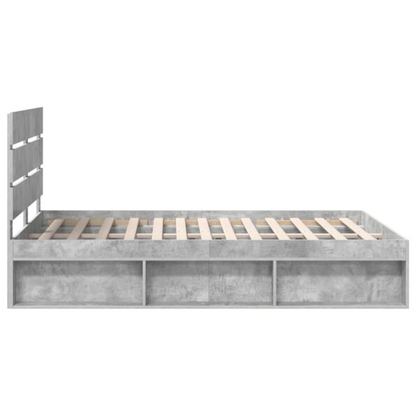 vidaXL Rám postele Betónová 140 x 190 cm Masívne borovicové drevo – Obrázok 8