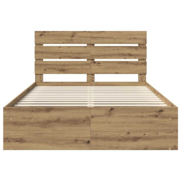 vidaXL Rám postele s čelnou doskou Remeselnícky dub 140 x 190 cm – Obrázok 7