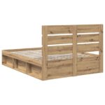 vidaXL Rám postele s čelnou doskou Remeselnícky dub 140 x 190 cm – Obrázok 9