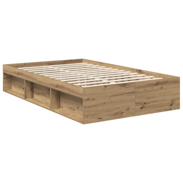 vidaXL Rám postele s čelnou doskou Remeselnícky dub 120 x 200 cm – Obrázok 5