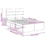 vidaXL Rám postele s čelnou doskou Remeselnícky dub 120 x 190 cm – Obrázok 13