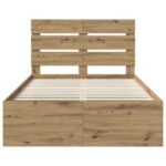 vidaXL Rám postele s čelnou doskou Remeselnícky dub 120 x 190 cm – Obrázok 7