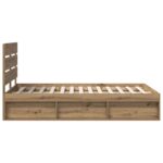 vidaXL Rám postele s čelnou doskou Remeselnícky dub 120 x 190 cm – Obrázok 8