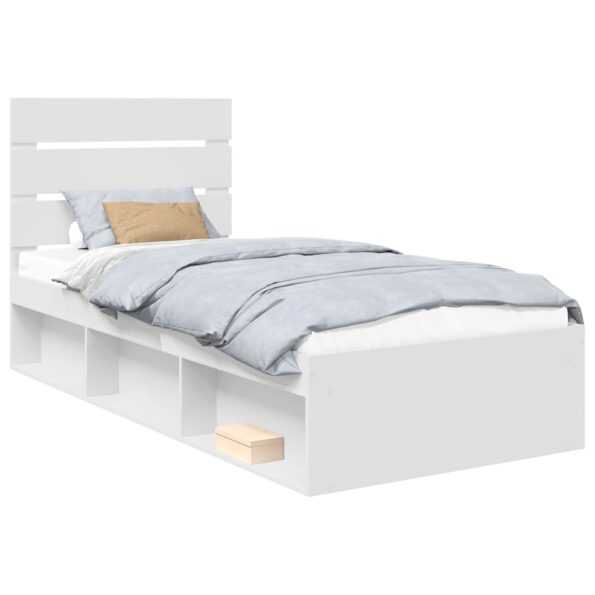 vidaXL Rám postele Biela 100 x 200 cm Masívne borovicové drevo – Obrázok 2