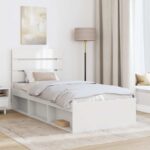 vidaXL Rám postele Biela 100 x 200 cm Masívne borovicové drevo – Obrázok 3
