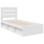 vidaXL Rám postele Biela 100 x 200 cm Masívne borovicové drevo – Obrázok 4