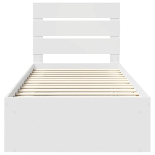 vidaXL Rám postele Biela 100 x 200 cm Masívne borovicové drevo – Obrázok 7
