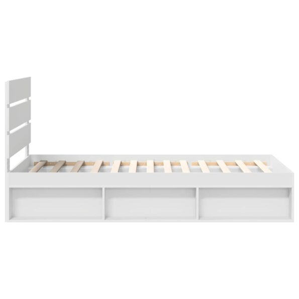 vidaXL Rám postele Biela 100 x 200 cm Masívne borovicové drevo – Obrázok 8