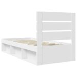 vidaXL Rám postele Biela 100 x 200 cm Masívne borovicové drevo – Obrázok 9