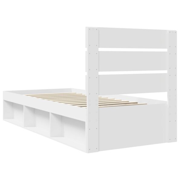vidaXL Rám postele Biela 100 x 200 cm Masívne borovicové drevo – Obrázok 9
