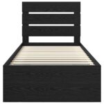 vidaXL Rám postele Čierna 100 x 200 cm Masívne borovicové drevo – Obrázok 7