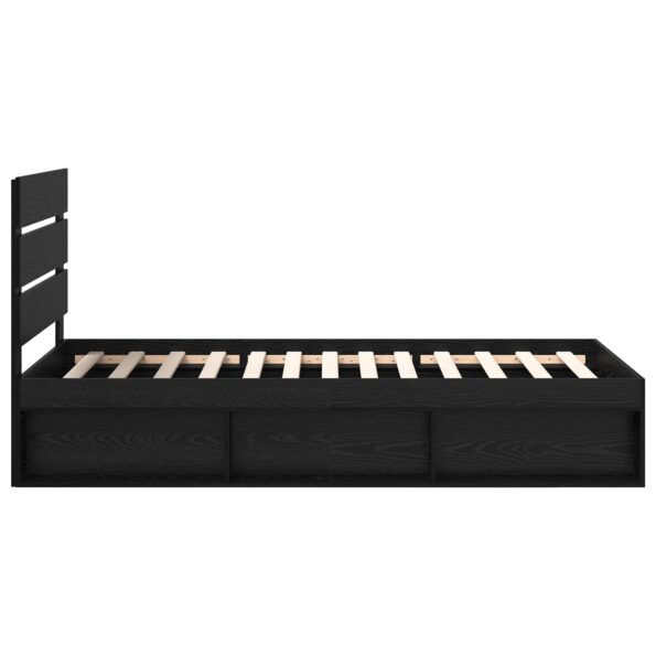 vidaXL Rám postele Čierna 100 x 200 cm Masívne borovicové drevo – Obrázok 8