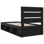 vidaXL Rám postele Čierna 100 x 200 cm Masívne borovicové drevo – Obrázok 9