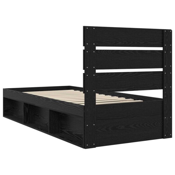 vidaXL Rám postele Čierna 100 x 200 cm Masívne borovicové drevo – Obrázok 9