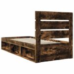 vidaXL Rám postele Dymová dub 100 x 200 cm Masívne borovicové drevo – Obrázok 9