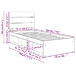 vidaXL Rám postele s čelnou doskou Remeselnícky dub 75 x 190 cm – Obrázok 13
