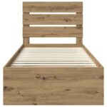 vidaXL Rám postele s čelnou doskou Remeselnícky dub 75 x 190 cm – Obrázok 7