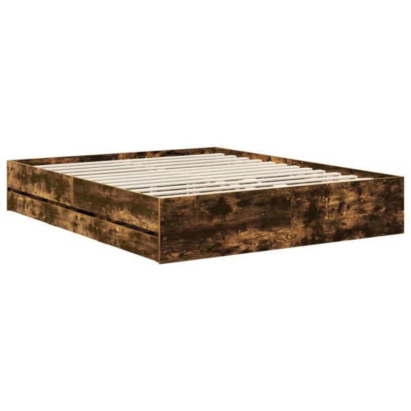 vidaXL Rám postele Dymová dub 160 x 200 cm Inžinierske drevo – Obrázok 6