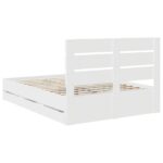 vidaXL Rám postele so zásuvkou Biela 150 x 200 cm Inžinierske drevo – Obrázok 10