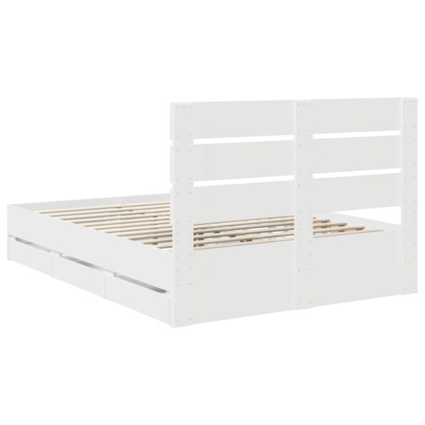vidaXL Rám postele so zásuvkou Biela 150 x 200 cm Inžinierske drevo – Obrázok 10