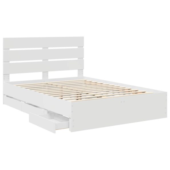 vidaXL Rám postele so zásuvkou Biela 150 x 200 cm Inžinierske drevo – Obrázok 5