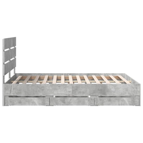 vidaXL Rám postele Betónová šedá 150 x 200 cm Inžinierske drevo – Obrázok 9