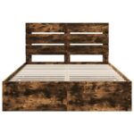 vidaXL Rám postele Dymová dub 150 x 200 cm Inžinierske drevo – Obrázok 8