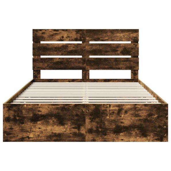 vidaXL Rám postele Dymová dub 150 x 200 cm Inžinierske drevo – Obrázok 8