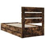 vidaXL Rám postele Dymová dub 100 x 200 cm Inžinierske drevo – Obrázok 10