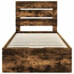 vidaXL Rám postele Dymová dub 100 x 200 cm Inžinierske drevo – Obrázok 8