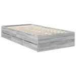 vidaXL Rám postele Sivý Sonoma 90 x 200 cm Inžinierske drevo – Obrázok 6