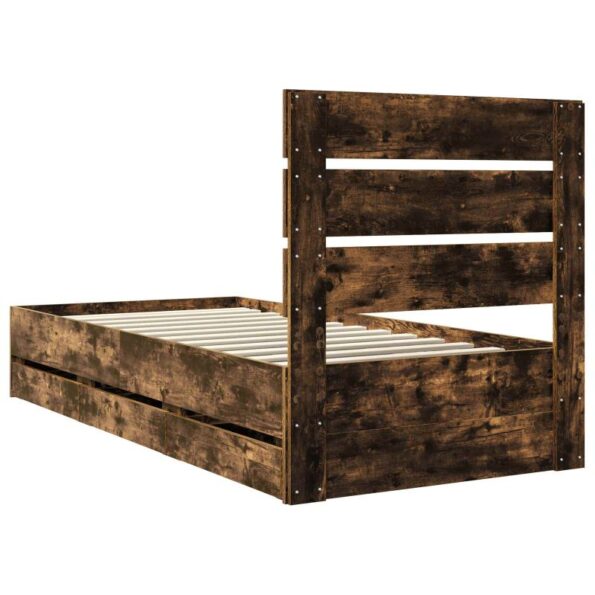 vidaXL Rám postele Dymová dub 75 x 190 cm Inžinierske drevo – Obrázok 10