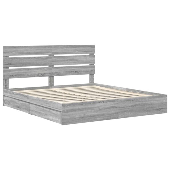 vidaXL Úložná posteľ Sivý Sonoma 200 x 200 cm Kompozitné drevo – Obrázok 4