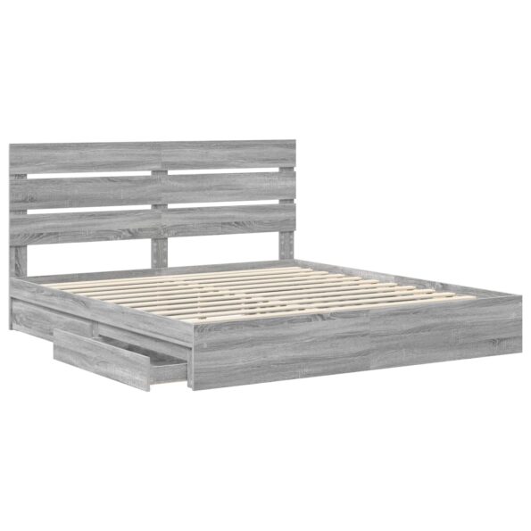 vidaXL Úložná posteľ Sivý Sonoma 200 x 200 cm Kompozitné drevo – Obrázok 5
