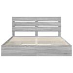 vidaXL Úložná posteľ Sivý Sonoma 200 x 200 cm Kompozitné drevo – Obrázok 8