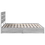 vidaXL Úložná posteľ Sivý Sonoma 200 x 200 cm Kompozitné drevo – Obrázok 9