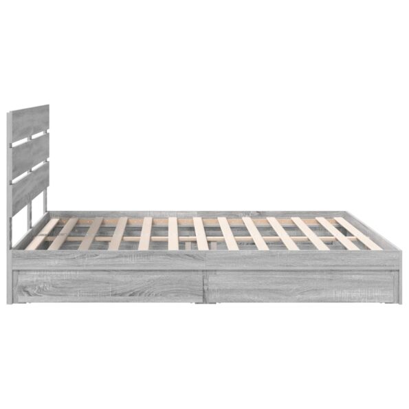 vidaXL Úložná posteľ Sivý Sonoma 200 x 200 cm Kompozitné drevo – Obrázok 9