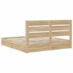 vidaXL Úložná posteľ Sonoma dub 180 x 200 cm Kompozitné drevo – Obrázok 10